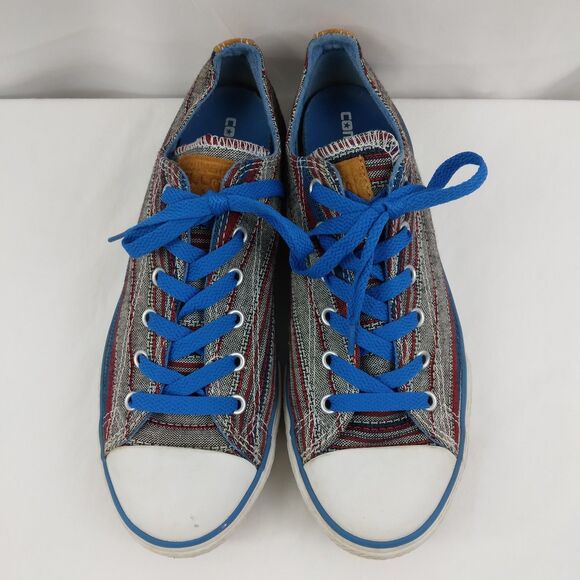 Converse Multicolor Striped Canvas Shoes Low Top Junior Mens 6 Womens 8 8.5 - Picture 4 of 16